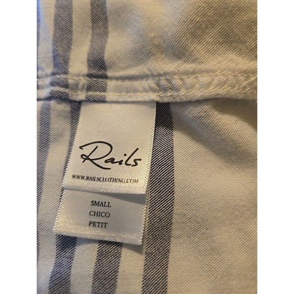 Rails Women's S Button Down Shirt Quincy Engineered Stripe Purple Work Wear - Picture 6 of 7